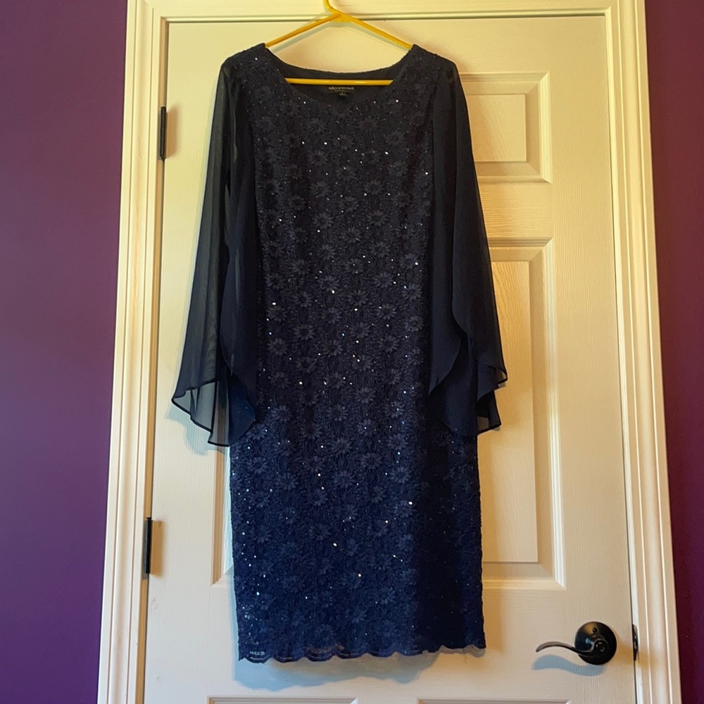 A beautiful blue just below the knee length dress
